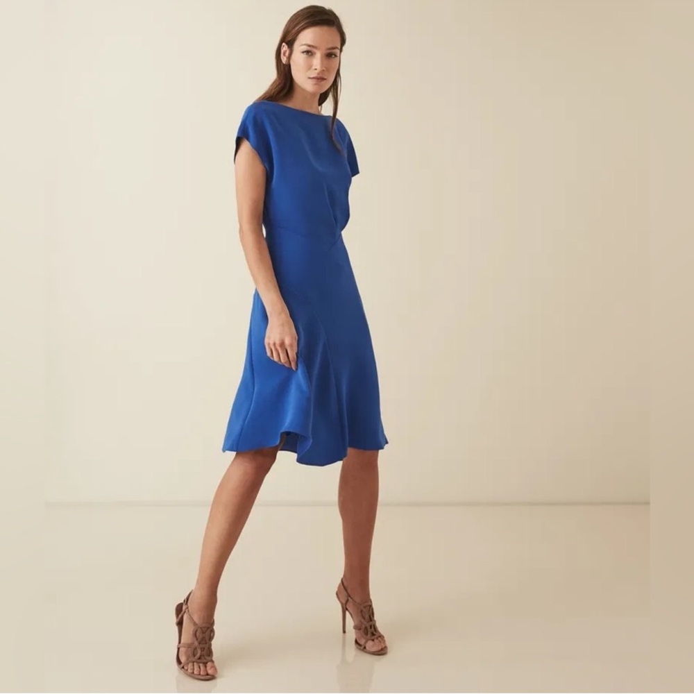 REISS asymmetrical mini swing dress